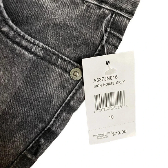 AG Adriano Goldschmied The Pieced Slim Straight Jeans Girls 10 NWT Iron Grey - Picture 5 of 14